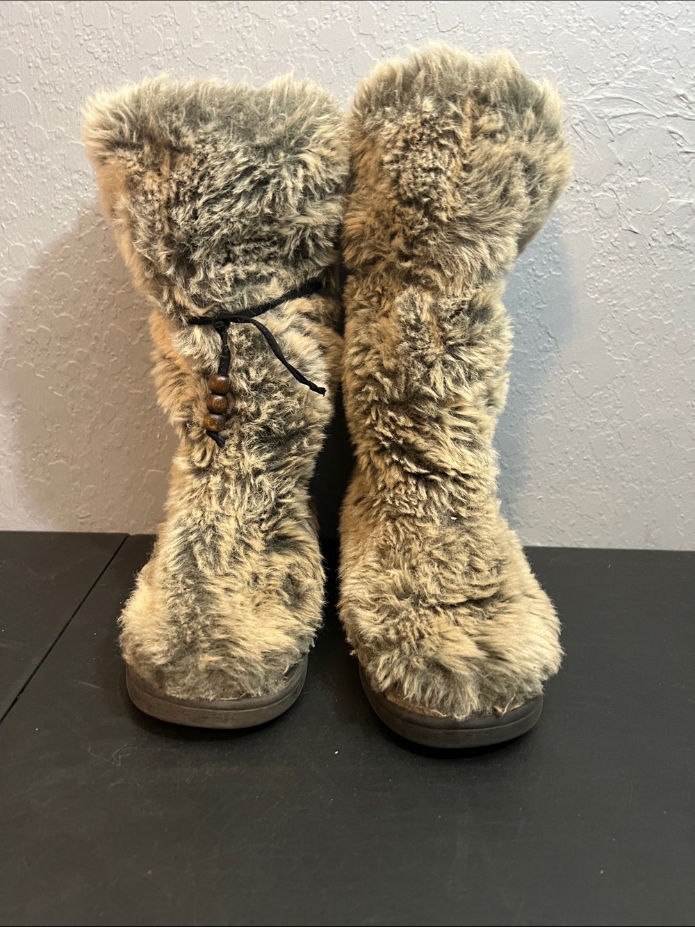 UNIONBAY Faux Fur Tall Cozy Boots in Taupe